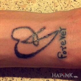 Tattoo I used to make my own razors from China on the wrist motif: Love