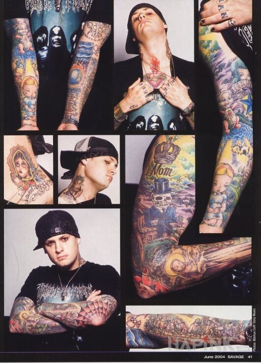 Tattoo Benji Madden - zestawienie tatuaży in Benji Madden motif on the chest