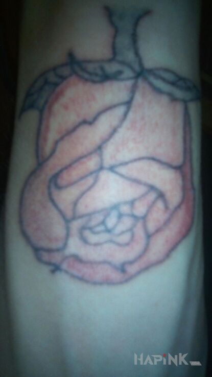 Tattoo Samorubka in flowers motif on the forearm