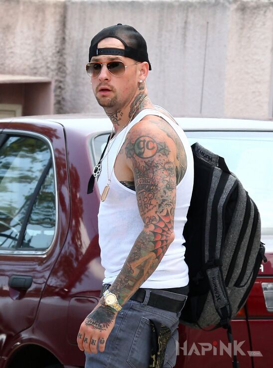 Tattoo Benji Madden - rękaw in famous people motif on the forearm