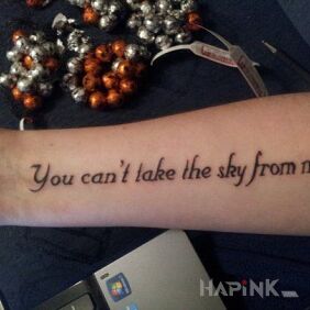 Tattoo Heaven on the forearm motif: lettering