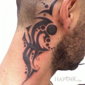 Tattoo Cool tribal on the neck style: tribal