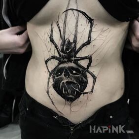 Tattoo Another lurker on the stomach motif: demons