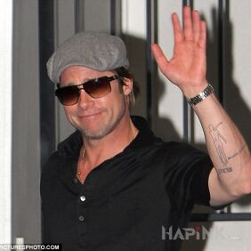 Tattoo Brad Pitt - strange tattoo on forearm on the forearm motif: Brad Pitt