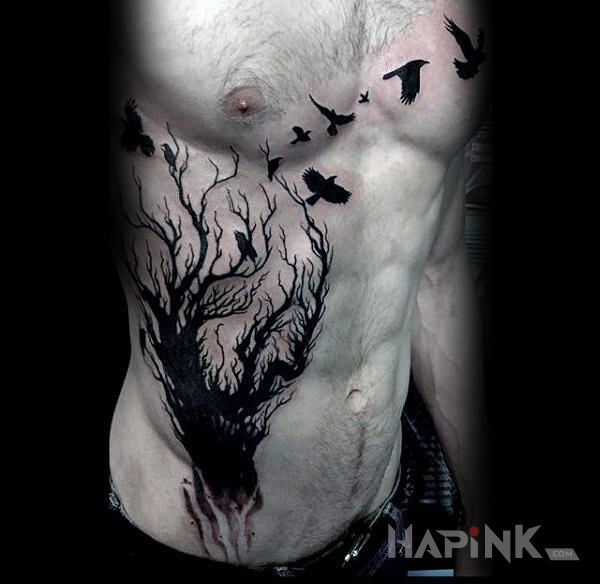 Tattoo Czarne drzewo in other motif on the chest