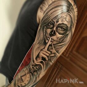 Tattoo Mexican shtick on the upper arm motif: 3D style: realistic