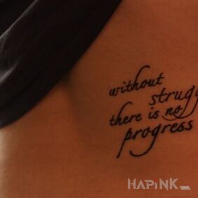Tattoo Fight on the back motif: lettering
