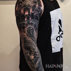 Tattoo Kostucha on the forearm motif: 3D