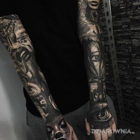 Tatuaż Złoooooo na ramieniu motyw: 3D