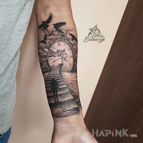 Tattoo The project was created in 30min. Full spontaneity on the forearm motif: 3D