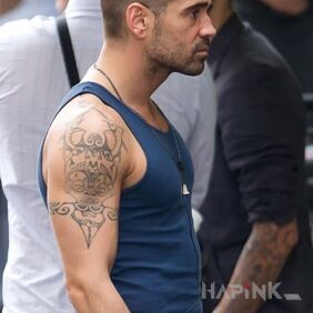 Tattoo Colin Farrell - arm tattoo on the upper arm motif: Colin Farrell