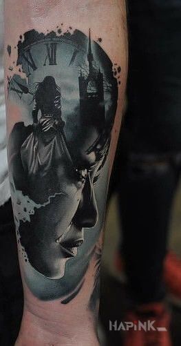 Tattoo Panna in characters motif on the forearm