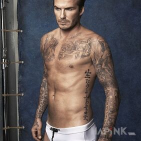 Tattoo David Beckham in full on the upper arm motif: David Beckham