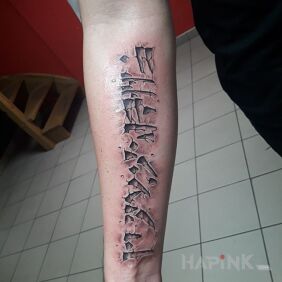 Tattoo Dragon Runes on the forearm motif: dragons