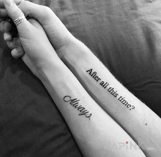 Tattoo Always in lettering motif on the forearm