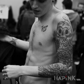 Tattoo Josh Beech - sleeve tattoo on the forearm motif: famous people