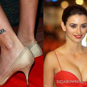 Tatuaż Penélope Cruz - tatuaż na nodze na nodze motyw: Penélope Cruz