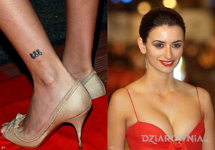 Tatuaż penélope cruz - tatuaż na nodze w motywie sławnych osób na nodze