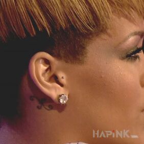 Tattoo Rihanna - tattoo behind the ear behind the ear motif: famous people