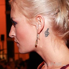 Tattoo Sarah Connor - neck tattoo on the neck motif: famous people