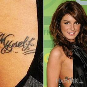 Tattoo Shenae Grimes - tattoo of myself writing on ribs on the ribs motif: famous people