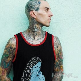 Tattoo Travis Barker - different on the head on the head motif: famous people