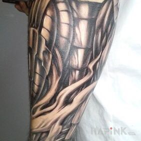Tattoo Biomechanics on the forearm motif: sleeves style: biomechanics