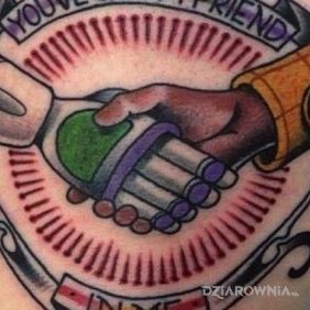 Tatuaż Buzz Astral i Szeryf Chudy na przedramieniu motyw: postacie