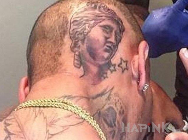 Tattoo Chris Brown 3 in Chris Brown motif on the head