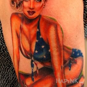 Tattoo Pin up girl 2 on the upper arm motif: characters