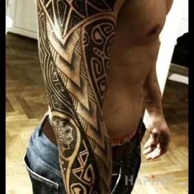 Tattoo Super sleeve on the forearm motif: sleeves style: tribal