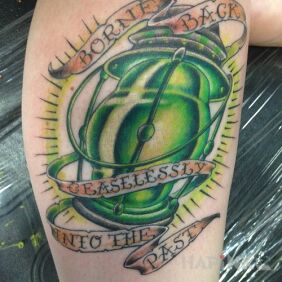 Tattoo Green Lantern on the forearm motif: lettering