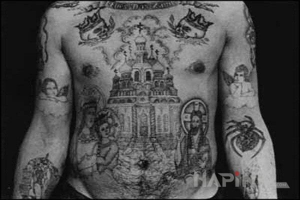Tattoo Cerkiew  in Prison motif on the chest