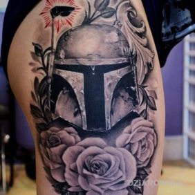 Tatuaż Star wars na nodze motyw: postacie styl: realistyczne