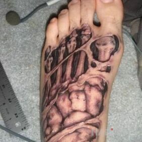 Tattoo Bones of the foot on the foot motif: other