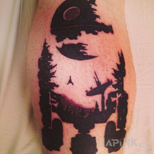 Tattoo Star Wars in characters motif on the forearm