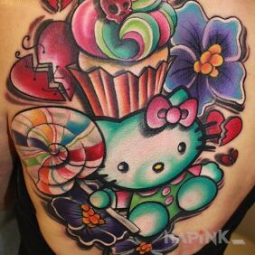 Tattoo Hello Kitty on the back motif: other