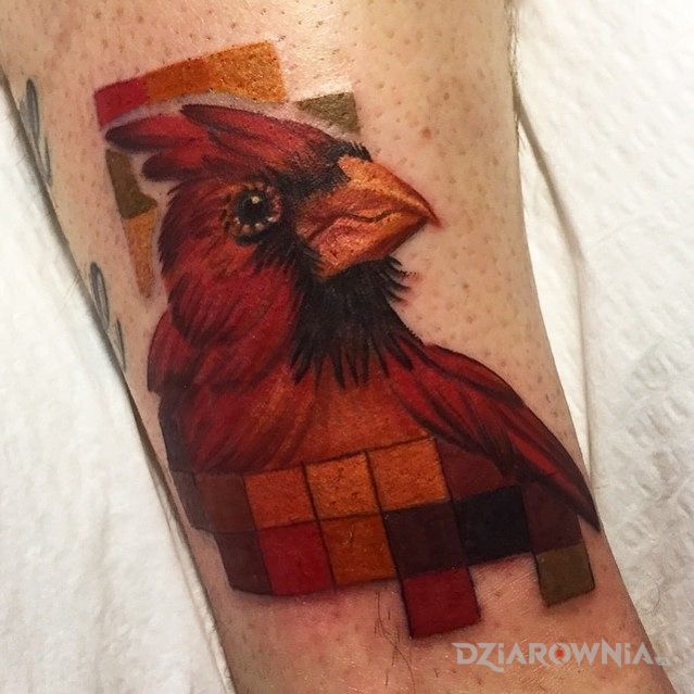 Tatuaż ptaszek w motywie zwierzęta na przedramieniu