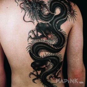 Tattoo Dragon on the back motif: dragons style: japanese / irezumi
