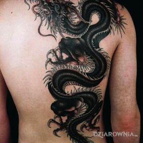 Tatuaż Dragon na plecach motyw: smoki styl: japońskie / irezumi