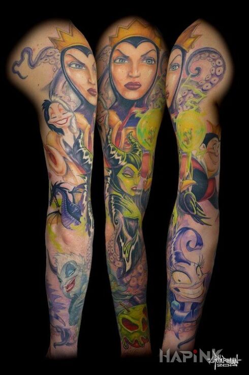 Tattoo Całe zło dzieciństwa in sleeves motif on the forearm