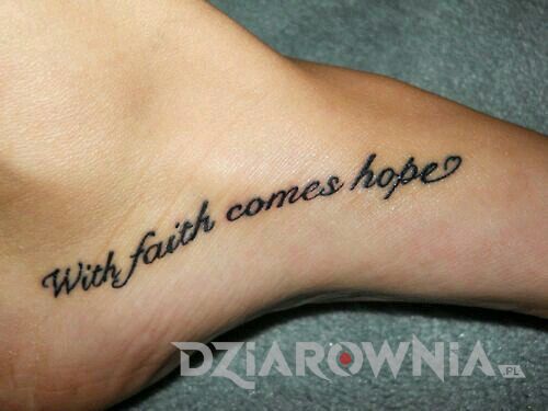 With faith comes hope <>