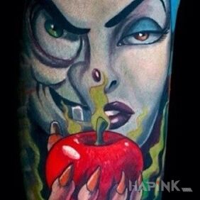 Tattoo Witch on the forearm motif: characters