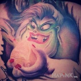 Tattoo Mermaid's Bane on the chest motif: characters