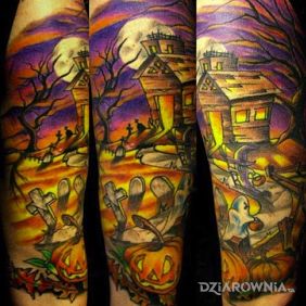 Tatuaż Halloween na ramieniu motyw: pozostałe