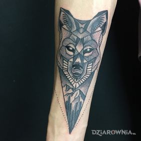 Tatuaż Wolf na przedramieniu motyw: zwierzęta