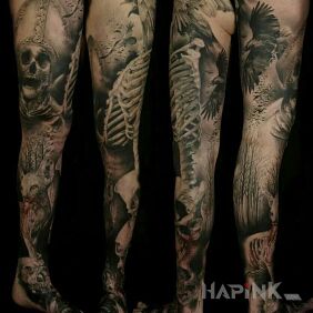 Tattoo Dead pope on the foot motif: skulls style: realistic
