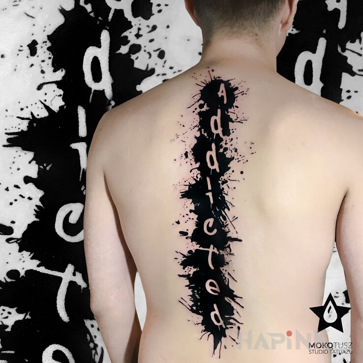 Tattoo Tak... robimy napisy :D in lettering motif on the back