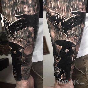 Tattoo Steam on the forearm motif: characters