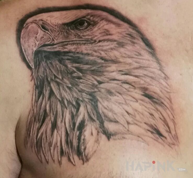 Tattoo Orzeł in patriotic motif on the chest